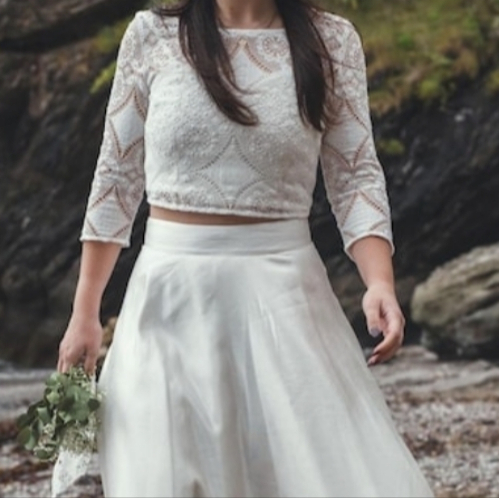Sister Organics Large Ivory Cotton Lace Bridal Bolero